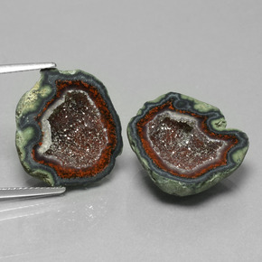 25.58 ct natürliche Mehrfarbig Achat-Geode-Edelsteine, Ausgefallene Form, Lichtundurchlässig