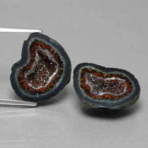 25,35 ct natürliche mehrfarbiger Achatgeode-Edelsteine, Fantasieschliff, Lichtundurchlässig