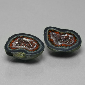 25,35 ct natürliche mehrfarbiger Achatgeode-Edelsteine, Fantasieschliff, Lichtundurchlässig