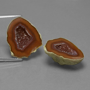 25,42 ct natürliche mehrfarbiger Achatgeode-Edelsteine, Fantasieschliff, Lichtundurchlässig