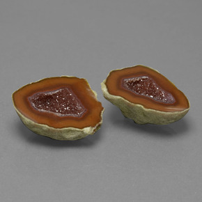 25,42 ct natürliche mehrfarbiger Achatgeode-Edelsteine, Fantasieschliff, Lichtundurchlässig