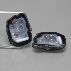 32,12 ct natürliche mehrfarbiger Achatgeode-Edelsteine, Fantasieschliff, Lichtundurchlässig