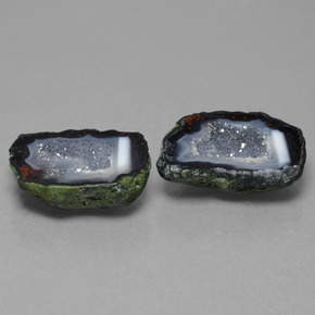 32,12 ct natürliche mehrfarbiger Achatgeode-Edelsteine, Fantasieschliff, Lichtundurchlässig