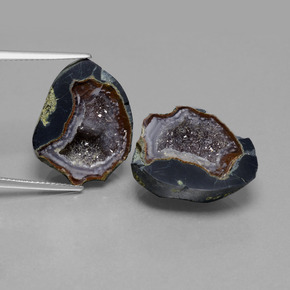 41,06 ct natürliche mehrfarbiger Achatgeode-Edelsteine, Fantasieschliff, Lichtundurchlässig