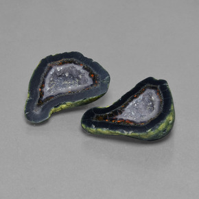 37,89 ct natürliche mehrfarbiger Achatgeode-Edelsteine, Fantasieschliff, Lichtundurchlässig