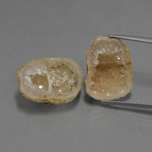 19,68 ct natürliche mehrfarbiger Achatgeode-Edelsteine, Fantasieschliff, Lichtundurchlässig
