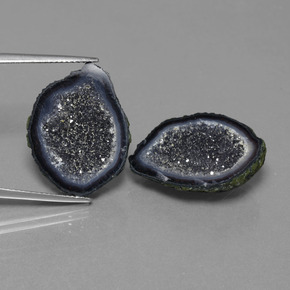 22,25 ct natürliche mehrfarbiger Achatgeode-Edelsteine, Fantasieschliff, Lichtundurchlässig