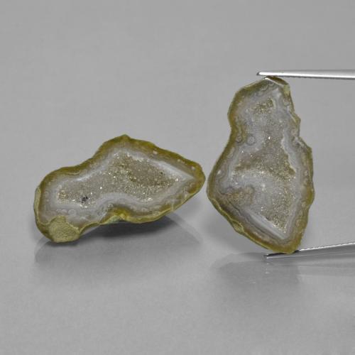 28,39 ct natürliche mehrfarbiger Achatgeode-Edelsteine, Fantasieschliff, Lichtundurchlässig