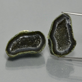 17,82 ct natürliche mehrfarbiger Achatgeode-Edelsteine, Fantasieschliff, Lichtundurchlässig