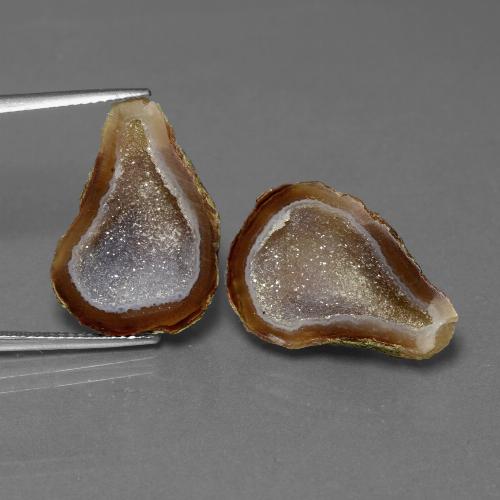 19,76 ct natürliche mehrfarbiger Achatgeode-Edelsteine, Fantasieschliff, Lichtundurchlässig