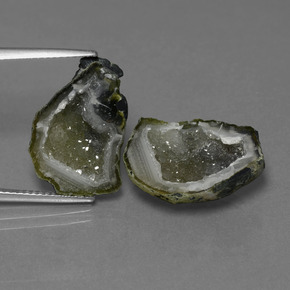 14,53 ct natürliche mehrfarbiger Achatgeode-Edelsteine, Fantasieschliff, Lichtundurchlässig