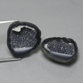 29,65 ct natürliche mehrfarbiger Achatgeode-Edelsteine, Fantasieschliff, Lichtundurchlässig