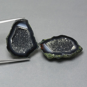 32.36 ct natürliche Mehrfarbig Achat-Geode-Edelsteine, Ausgefallene Form, Lichtundurchlässig