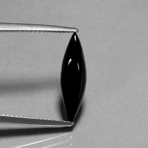 2,11 ctw natürlicher schwarzer Achat, Marquise, Lichtundurchlässig