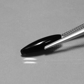 2,11 ctw natürlicher schwarzer Achat, Marquise, Lichtundurchlässig