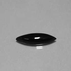 1,69 ctw natürlicher schwarzer Achat, Marquise, Lichtundurchlässig
