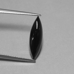 1,69 ctw natürlicher schwarzer Achat, Marquise, Lichtundurchlässig