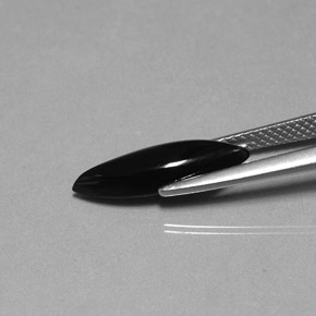 1,69 ctw natürlicher schwarzer Achat, Marquise, Lichtundurchlässig