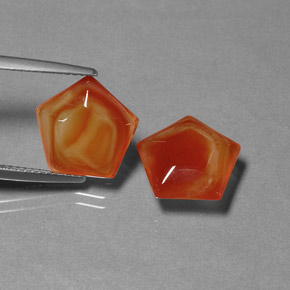  ct natürliche orangefarbener Achat-Edelsteine, Fantasieschliff, Lichtdurchlässig
