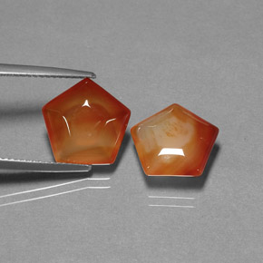  ct natürliche orangefarbener Achat-Edelsteine, Fantasieschliff, Lichtdurchlässig