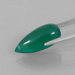 5,34 ctw natürlicher grüner Achat, Transparent, Transparent / Lichtdurchlässig