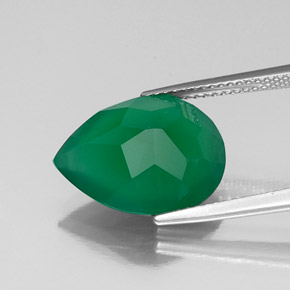 6,96 ctw natürlicher grüner Achat, Transparent, Transparent / Lichtdurchlässig
