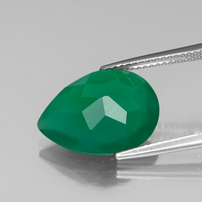 6,50 ctw natürlicher grüner Achat, Transparent, Transparent / Lichtdurchlässig