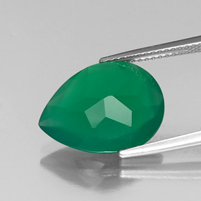 5,65 ctw natürlicher grüner Achat, Transparent, Transparent / Lichtdurchlässig