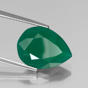 5,52 ctw natürlicher grüner Achat, Transparent, Transparent / Lichtdurchlässig