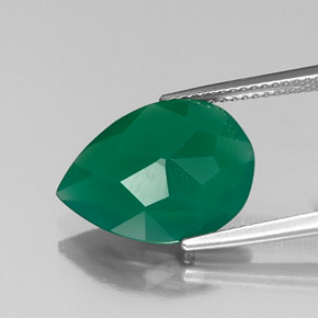 5,52 ctw natürlicher grüner Achat, Transparent, Transparent / Lichtdurchlässig