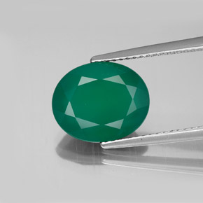 3,65 ctw natürlicher grüner Achat, Transparent, Transparent / Lichtdurchlässig