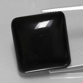 21,98 ctw natürlicher schwarzer Achat, Quadrat, Lichtundurchlässig