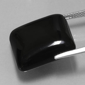 21,98 ctw natürlicher schwarzer Achat, Quadrat, Lichtundurchlässig