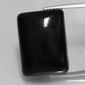 18,30 ctw natürlicher schwarzer Achat, Baguette, Lichtundurchlässig