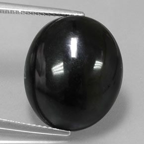 18,59 ctw natürlicher schwarzer Achat, Oval Schliff, Lichtundurchlässig