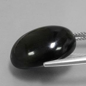 18,59 ctw natürlicher schwarzer Achat, Oval Schliff, Lichtundurchlässig