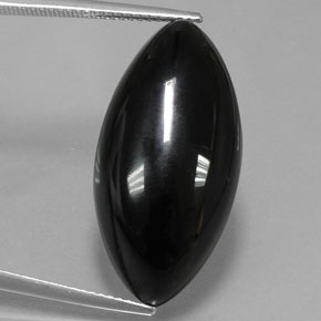 20,63 ctw natürlicher schwarzer Achat, Marquise, Lichtundurchlässig
