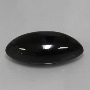 20,63 ctw natürlicher schwarzer Achat, Marquise, Lichtundurchlässig