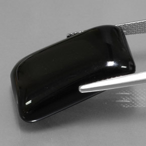 22,39 ctw natürlicher schwarzer Achat, Baguette, Lichtundurchlässig