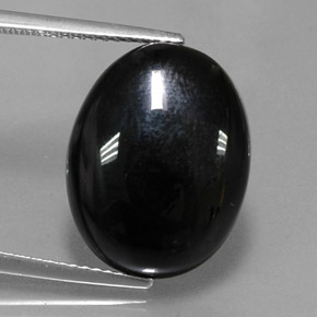 10,17 ctw natürlicher schwarzer Achat, Oval Schliff, Lichtundurchlässig