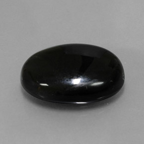 10,17 ctw natürlicher schwarzer Achat, Oval Schliff, Lichtundurchlässig