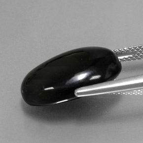 10,17 ctw natürlicher schwarzer Achat, Oval Schliff, Lichtundurchlässig