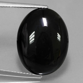 14,26 ctw natürlicher schwarzer Achat, Oval Schliff, Lichtundurchlässig