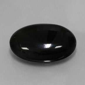 14,26 ctw natürlicher schwarzer Achat, Oval Schliff, Lichtundurchlässig