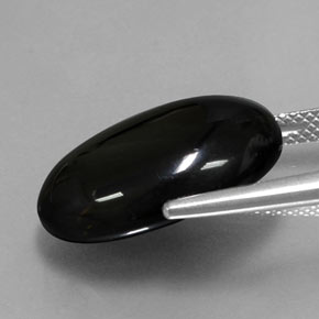 14,26 ctw natürlicher schwarzer Achat, Oval Schliff, Lichtundurchlässig