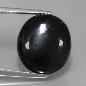 10,40 ctw natürlicher schwarzer Achat, Oval Schliff, Lichtundurchlässig