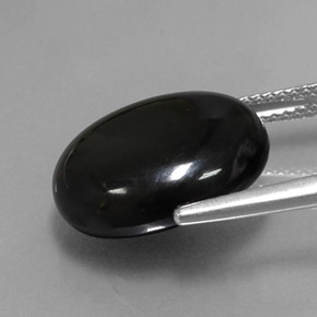 10,40 ctw natürlicher schwarzer Achat, Oval Schliff, Lichtundurchlässig