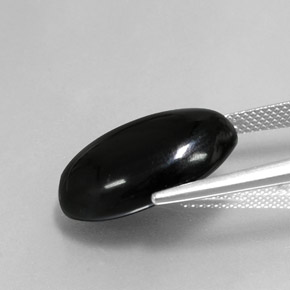 13,65 ctw natürlicher schwarzer Achat, Oval Schliff, Lichtundurchlässig