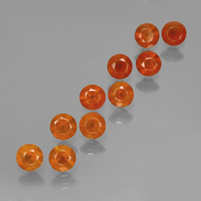  ct natürliche orangefarbener Achat-Edelsteine, Rundschliff, Transparent