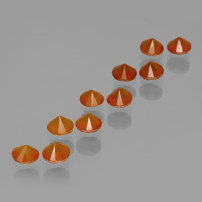  ct natürliche orangefarbener Achat-Edelsteine, Rundschliff, Transparent